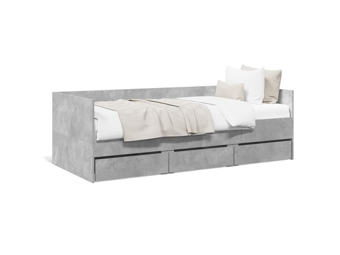 Daybed, Daybeds Vidaxl Cinzeto Madeira Processada (100 X 200 Cm)