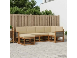 Vidaxl Conjunto De Sofás Para Exterior 6 Unid. Natural E Bege