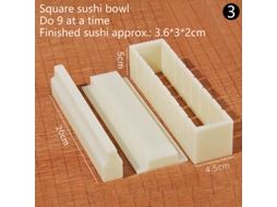 Kit Portátil Para Fazer Sushi Em Casa Com Molde De Arroz Iniciantes(3 Peças)