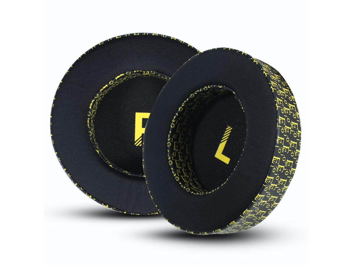 Almofada para Auscultadores AKG K712 de Orelhas de Espuma Macia e Tecido de Seda Gelada Preto e Amarelo XIAOMOYU
