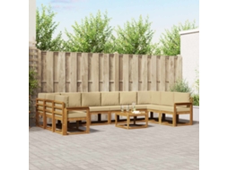 Vidaxl Conjunto De Sofás Para Exterior 11 Unid. Natural E Bege