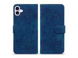 Capa De Couro Para Iphone 17 Com Desenho De Gato Sakura Em Relevo.