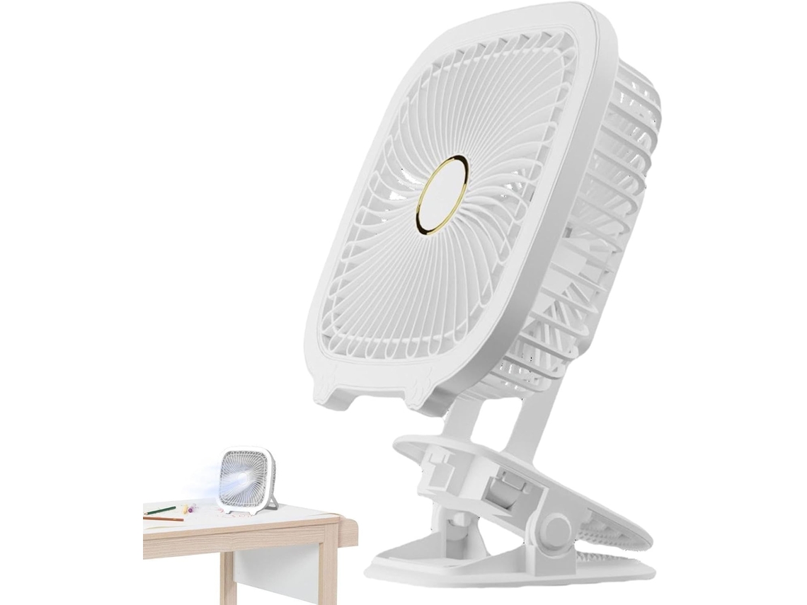 Ventilador De Mesa Oscilante Portátil Com Luz Noturna Led, 4
