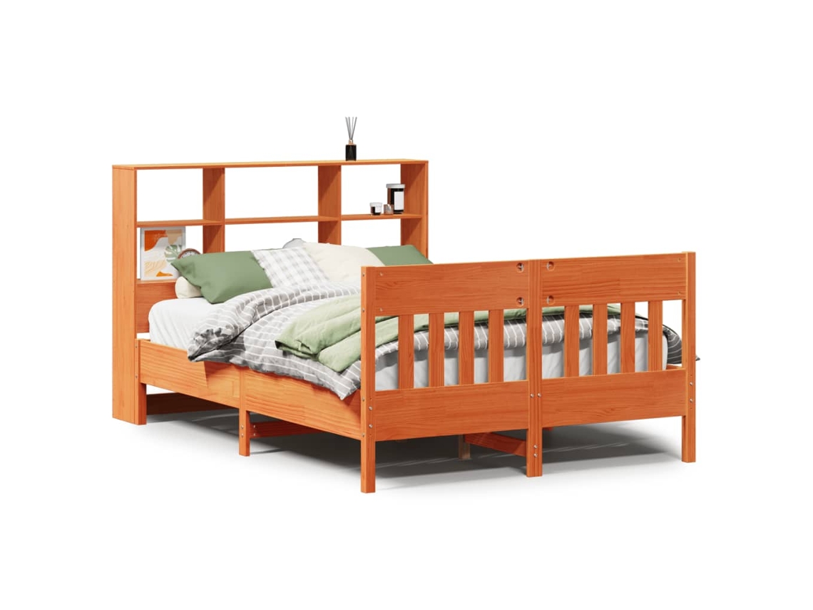 Cama Sem Colchão 140x200 cm Madeira Pinho Maciça Castanho mel MAISON EXCLUSIVE