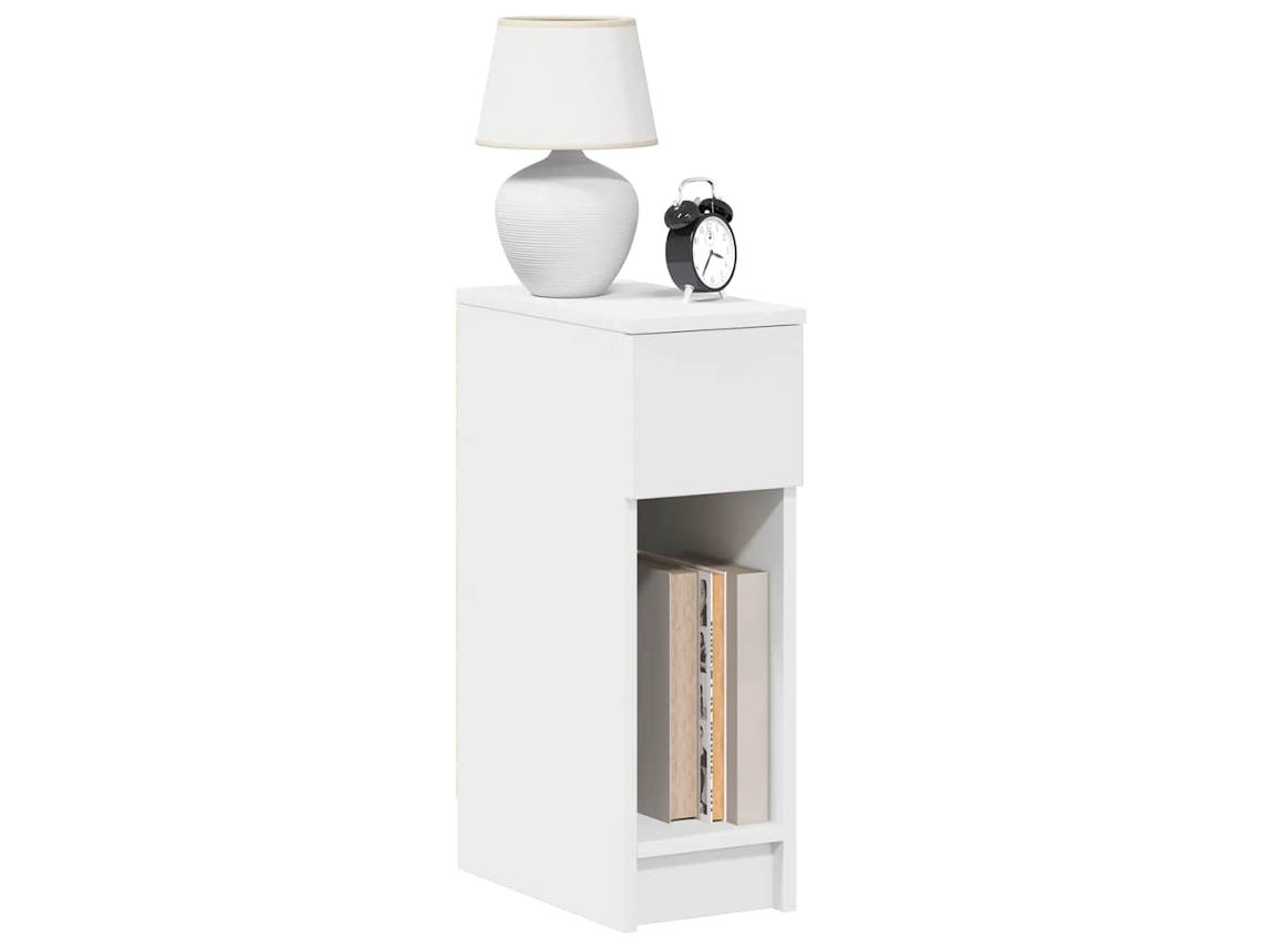 Vidaxl Mesa De Cabeceira Com Gaveta 20x36x60 Cm Branco