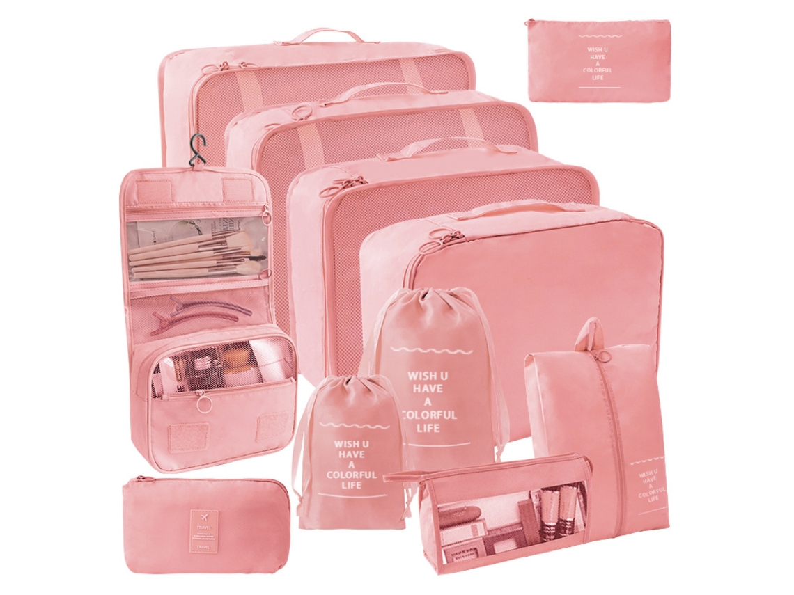 Organizador Cubos Embalagem Mala NEVEANCE Rosa (34x25x7cm)
