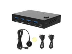 Conmutador KVM HDMI de 2 portas com áudio e vídeo, adaptador para mouse e teclado, 4k 30hz, plug and play | S/MARCA
