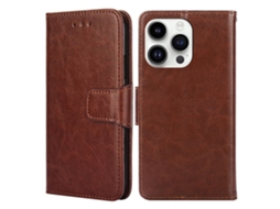 Capa Para Iphone 15 Pro Max Pele Sintética Anti-choque Castanho