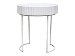 Mesa Lateral Rill Redonda 46xø40 Cm Blanco [EN.CASA]