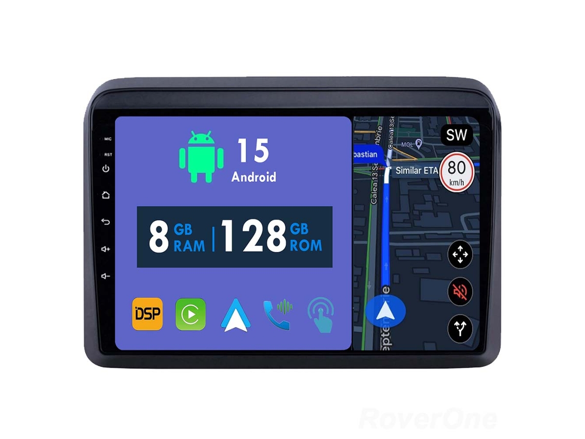 Auto Rádio Carro Bluetooth Autoradio 8GB RAM 128G ROM CarPlay Navegação GPS Ecrã Táctil RoverOne para Suzuki Ertiga 2018-2020  