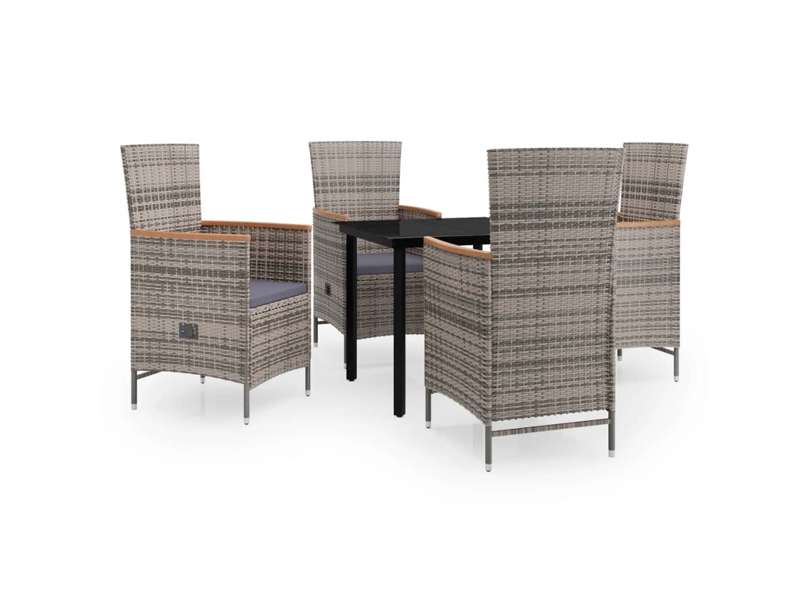 Garden Dining Set, Garden Dining Sets Vidaxl Cinzeto Rattan / Vime (80 Cm Table Length)