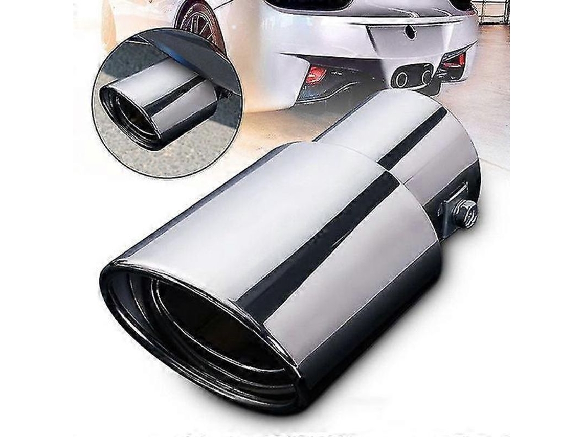 Ponteira De Escape Universal Inox Cromada Retangular Para Carro Cano De Escape Acessório Recto