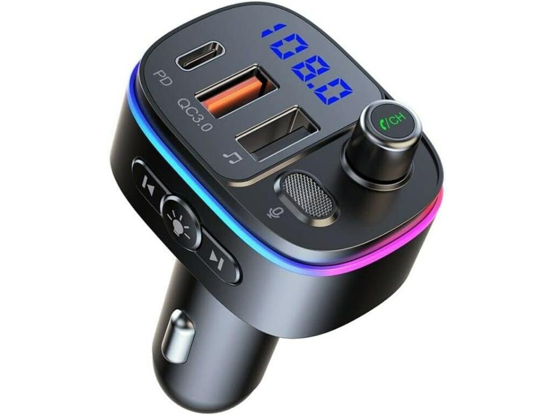 Adaptador Carro Bluetooth Yizhood T65 Pd3.0 Type C 18w Qc3.0 Preto