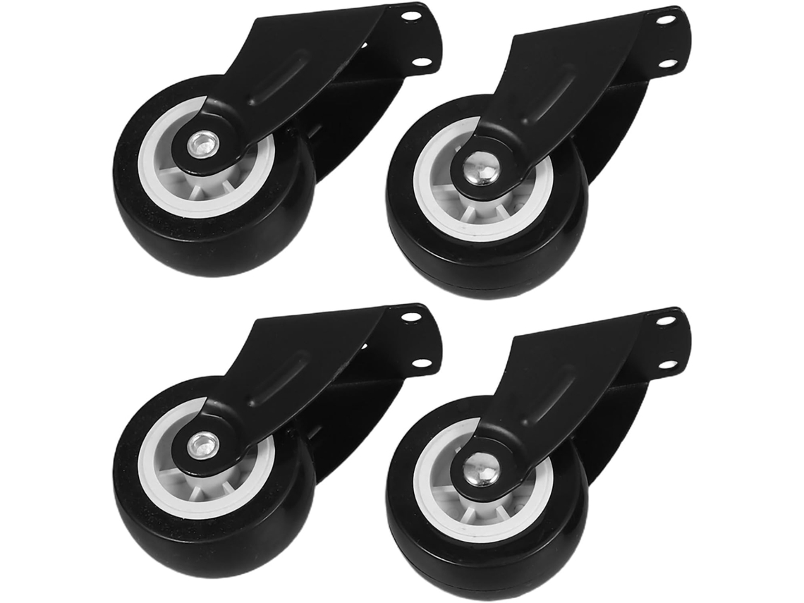 Conjunto De 4 Rodízios Piso Portas Correr Guarda Roupas, Em Borracha E Material Galvanizado