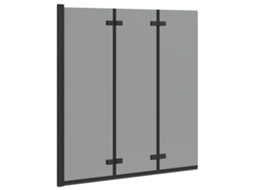 Conjunto 1 Enclosure De Chuveiro Vidaxl Preto Vidro Temperado (130 X 138 Cm)