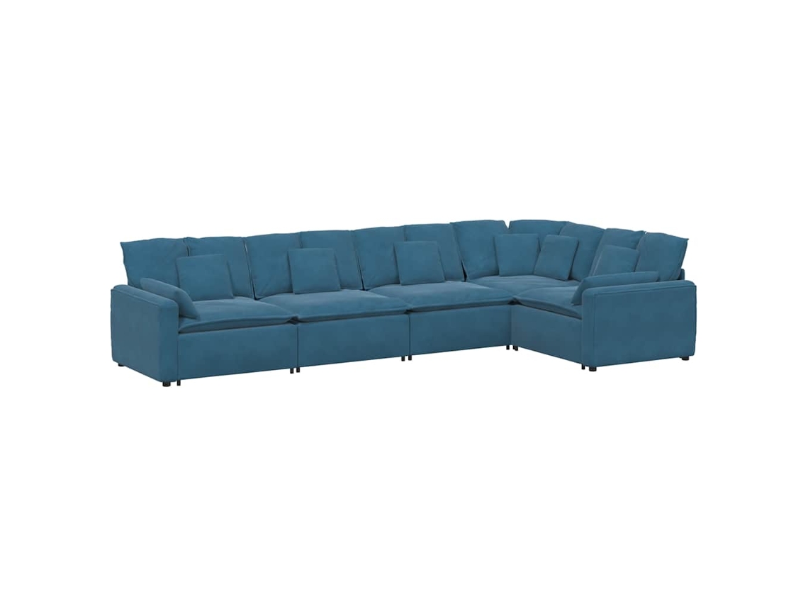 Modular Sofa, Modular Sofas Vidaxl Azul Veludo (n/a)