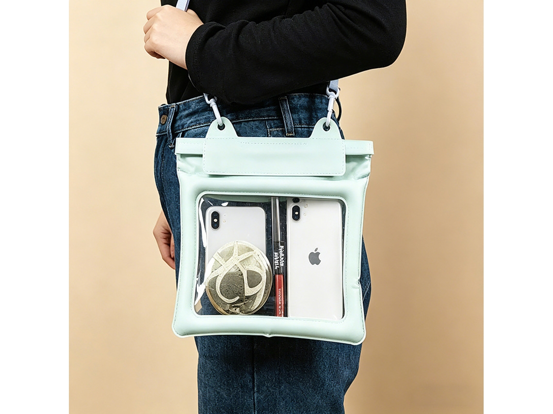 Bolsa Transversal Verde Ipx8 P/ Celular/câmera/cosméticos