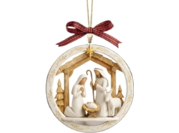 Enfeite De Natal Com Presépio Religioso - Pingente Plano Em Acrílico Para Pendurar |