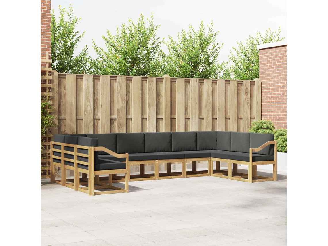 Vidaxl Conjunto De Sofás Para Exterior 10 Unid. Branco E Antracite