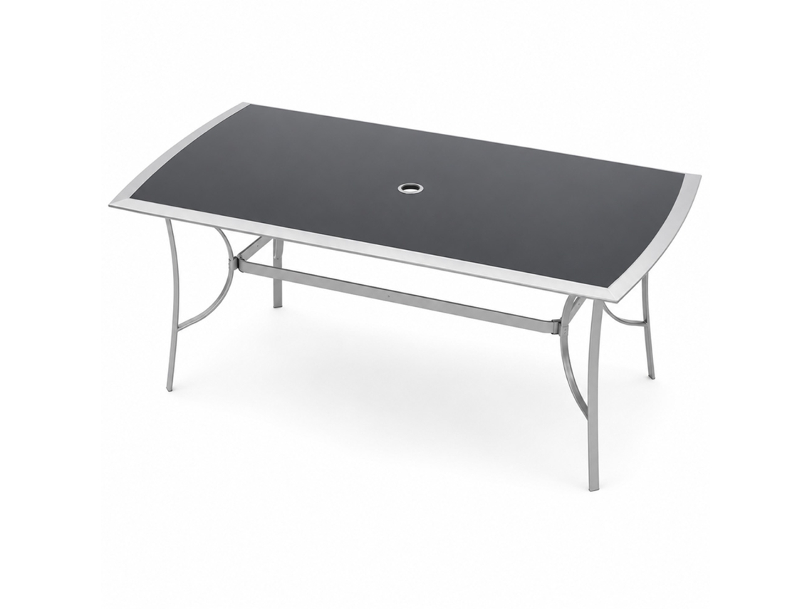 Alassio Mesa de Jardim 150cm em Alumínio Cinza CONCEPT U