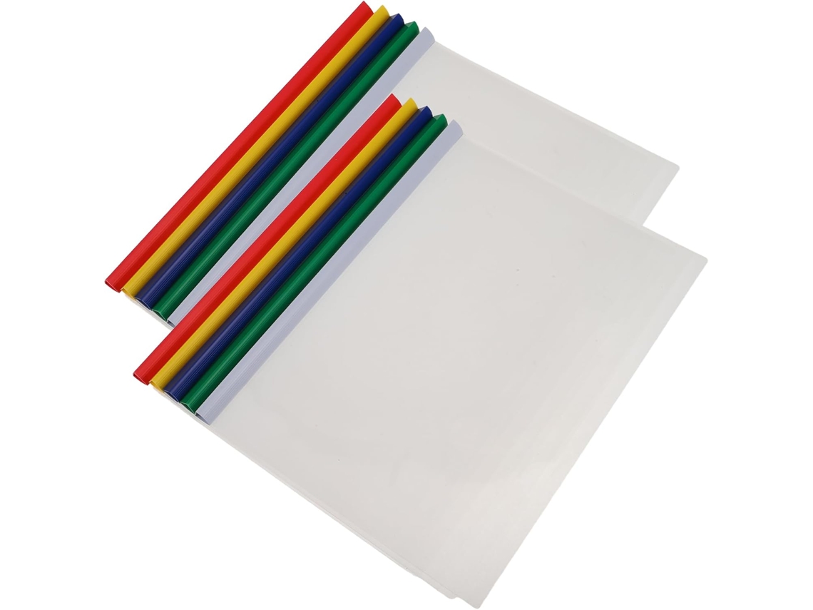 Conjunto de 10 Pastas Plásticas A4 com Encadernação Deslizante, Grande Capacidade e Design Portátil para Escri