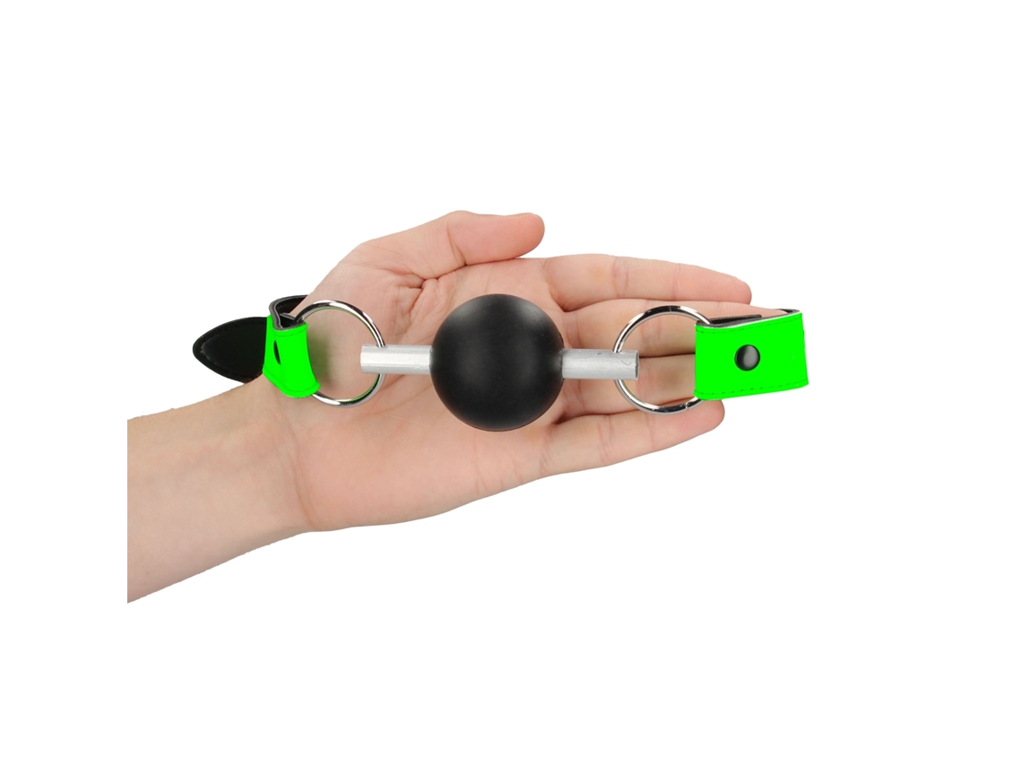 Solid Ball Gag Glow in the Dark - Verde ne�n/negro