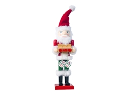 Adorno de Natal Rompe nozes de Madeira Decorativo para Mesa com Boneco de Neve e Papai Noel S/MARCA