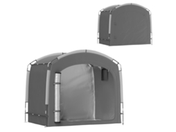 Barraca Portátil para Bicicletas para 3 4 Bicicletas com 2 Bolsos Laterais de Escuro 205 X 140 X 188 Cm Cinza