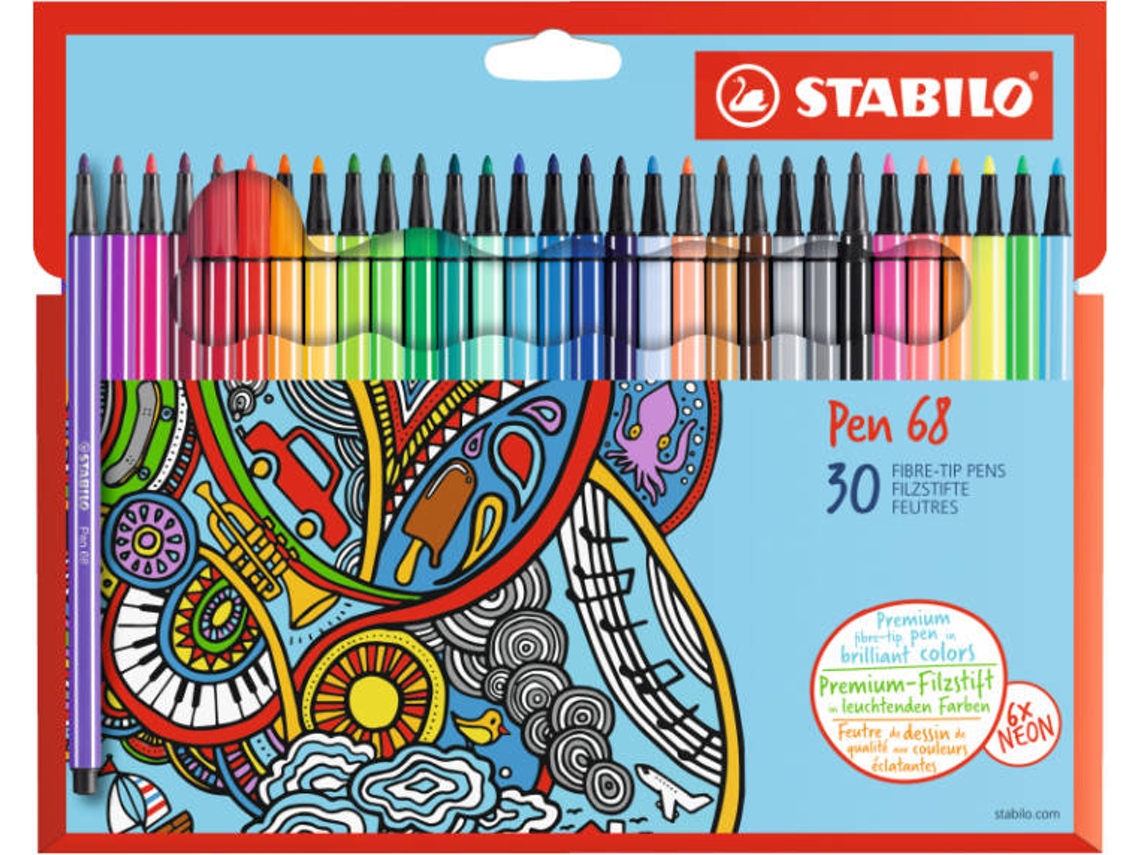 Caneta de Feltro STABILO 6830-7 Multicor