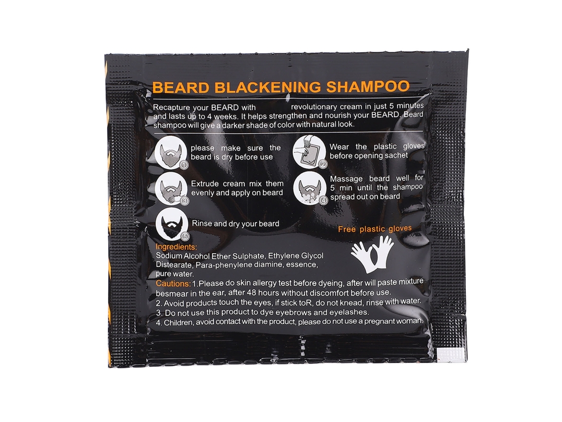 Shampoo Tinturador Preto Para Barba (suave E Conveniente, Certificado E Conforme) Eoocoo