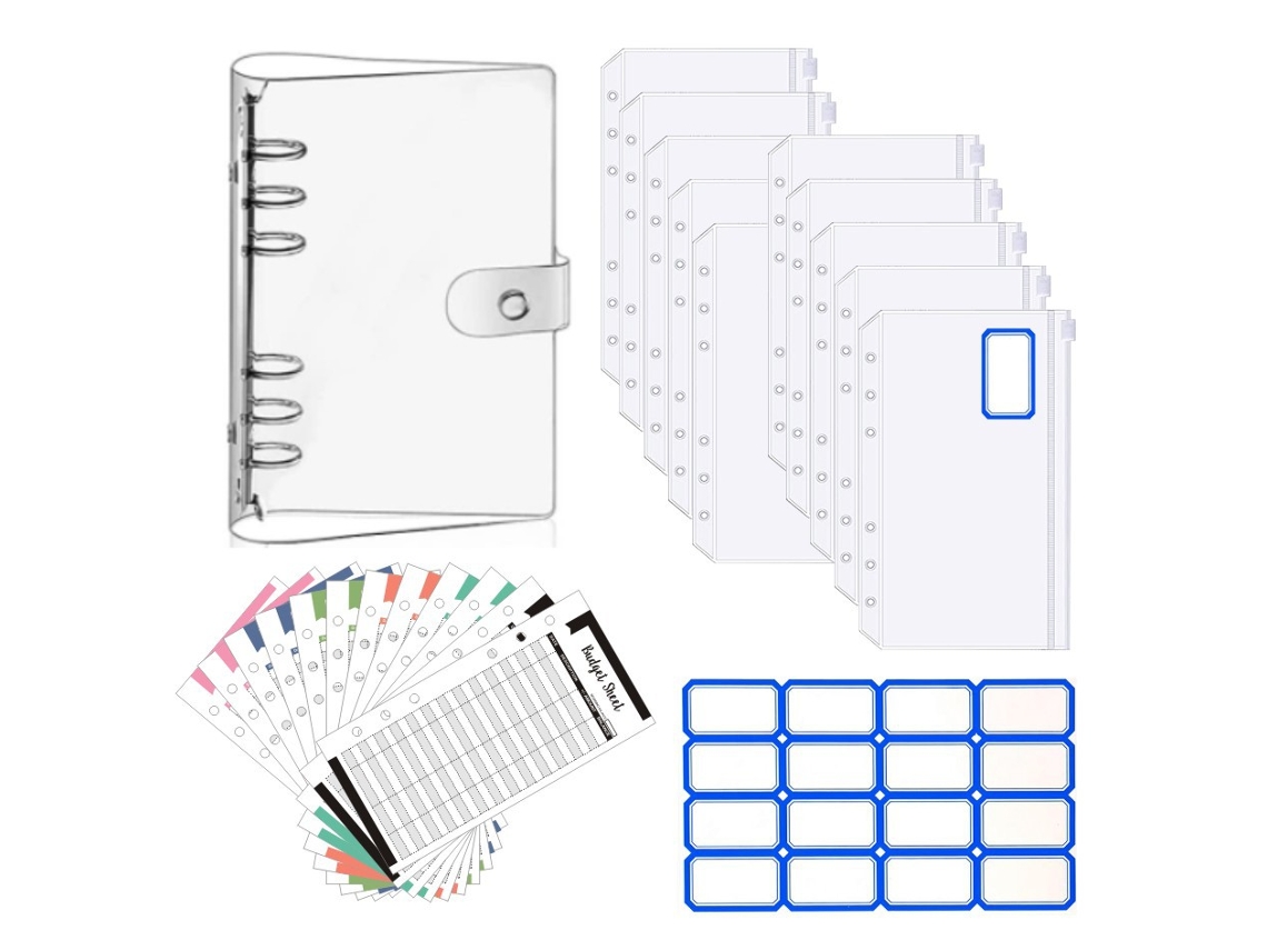 Pasta A6 Com Zíper, Pvc Transparente, Folhas Soltas Brilvibera