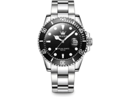 Lurelia Relógio Masculino, Movimento De Quartzo, Data/calendário, Luminoso, Aço Inoxidável, Resistente À Água, Prata