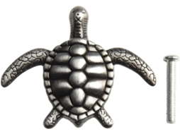 Puxador De Armário Em Liga Zinco Formato Tartaruga Para Quarto Infantil Móveis Com Design Animal, 59x48mm, Acabamento