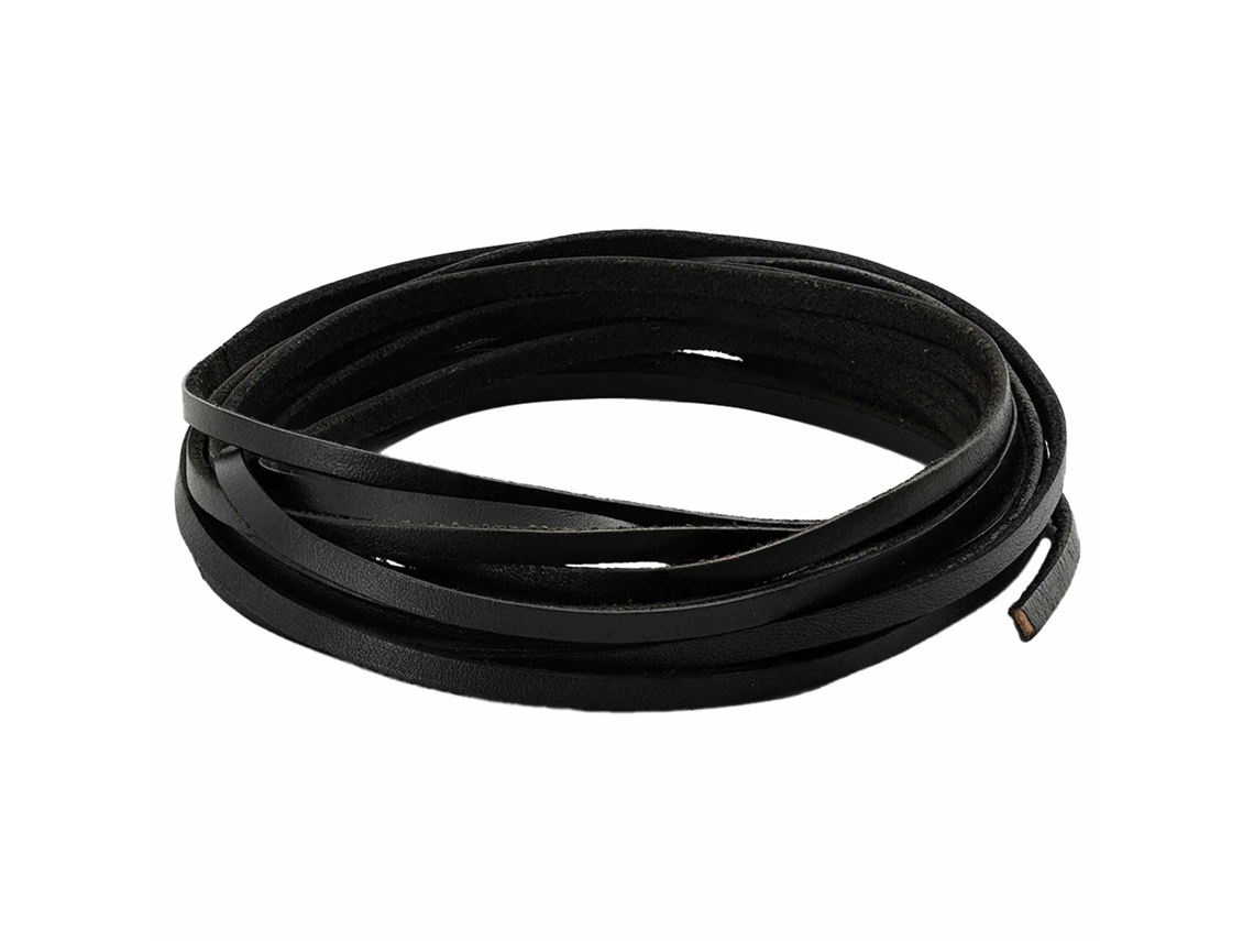 Vidaxl Pulseira De Couro 1 Preto 1000 X 0,3 Cm Couro