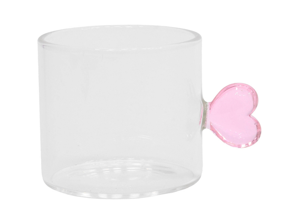 Copo Café 90ml com Asa Coração Rosa KASA