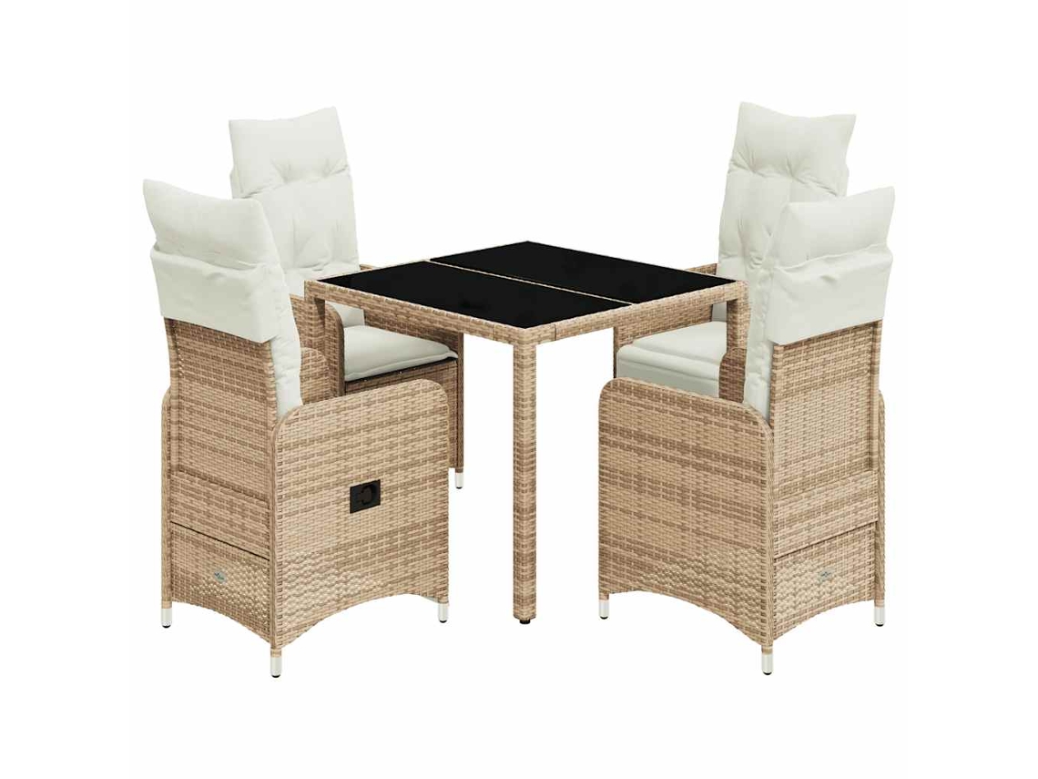 Bistro Set, Bistro Sets Vidaxl Bege Rattan / Vime (90 X 90 X 75 Cm)
