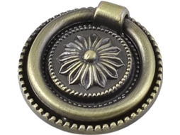 Ferragens E Fechaduras Para Portas Aexit Em Tom Bronze Com Padrão Floral, Puxador De Porta Em Anel, 3cm De Diâmetro