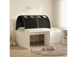 Vidaxl Cama Com Túnel 4 Unid. Branco E Preto Derivados De Madeira