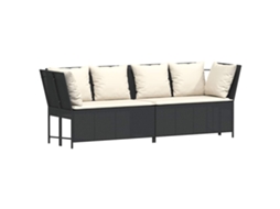 Maison Exclusive - Sofá De Jardim Com Almofadões Vime Pe Preto