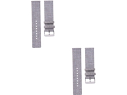2 Pulseiras De Nylon E Lona Cinza Claro Para Relógios Smartwatch