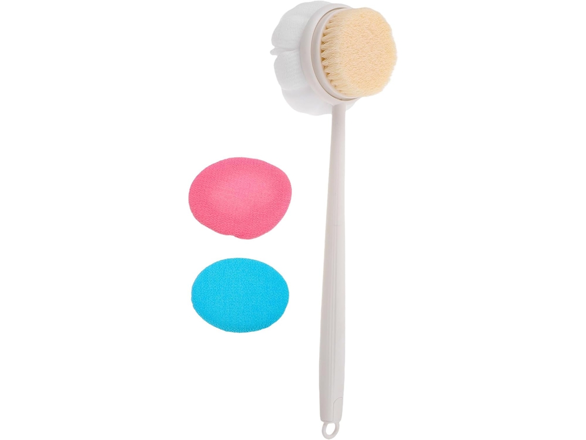Escova Esfoliante Para As Costas Valiclud Com Cabo Ergonômico Antiderrapante, Escova Corporal Dupla Face Com Cerdas