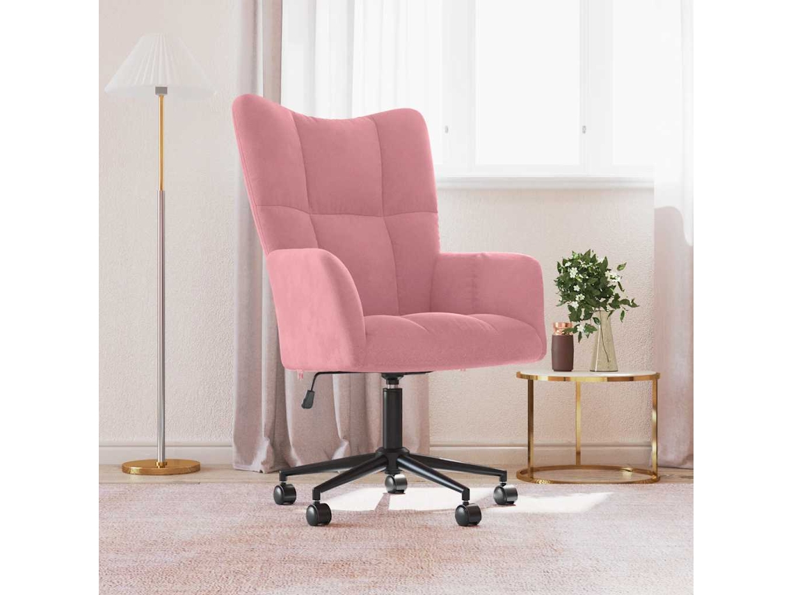 Vidaxl Cadeira De Descanso Veludo Rosa