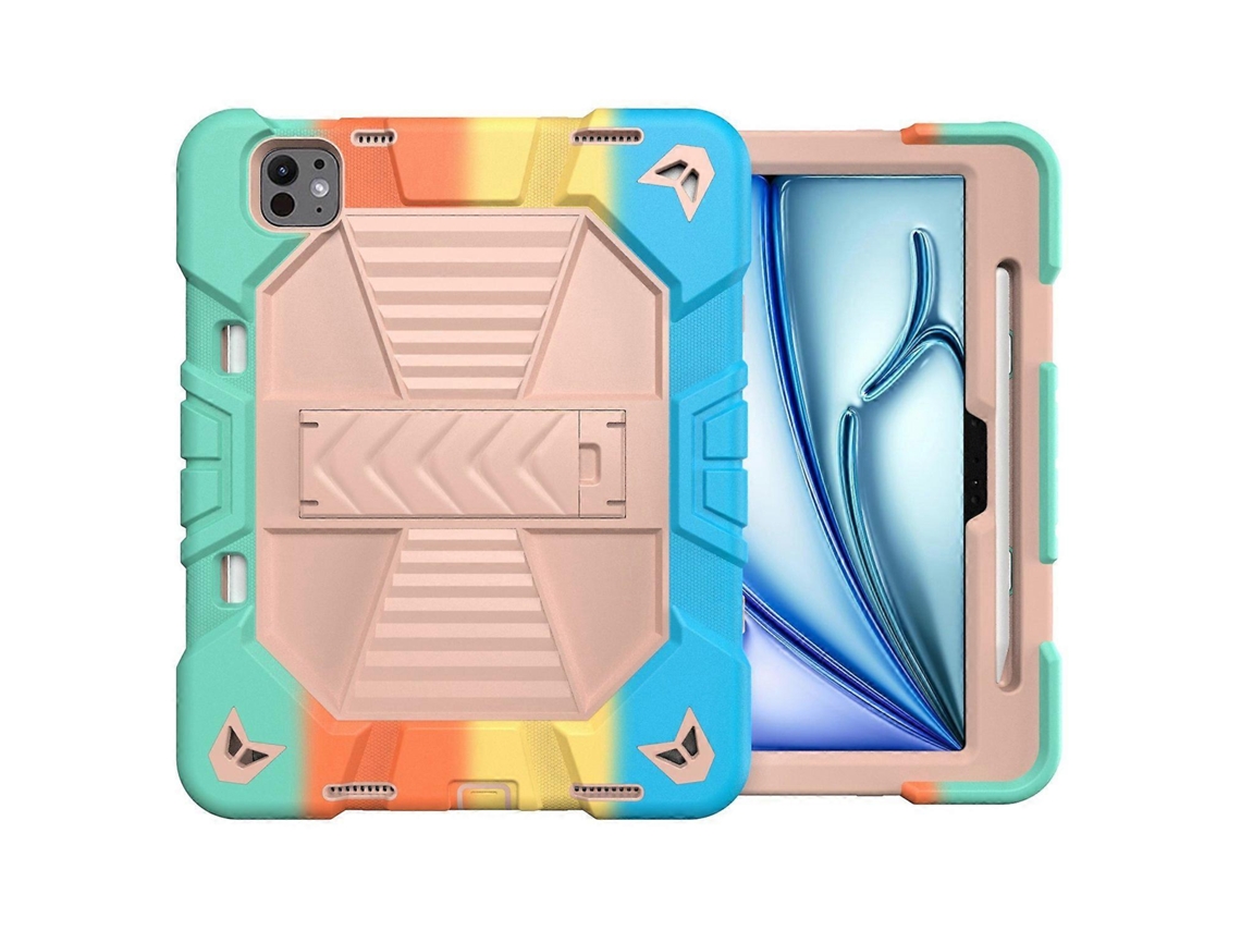 Capa Para Ipad Pro 11 Com Suporte, Proteção Antichoque Em Pc Silicone Arco Íris Tuotuo (2024)
