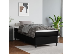 Estrutura De Cama 80x200 Cm Couro Artificial Preto