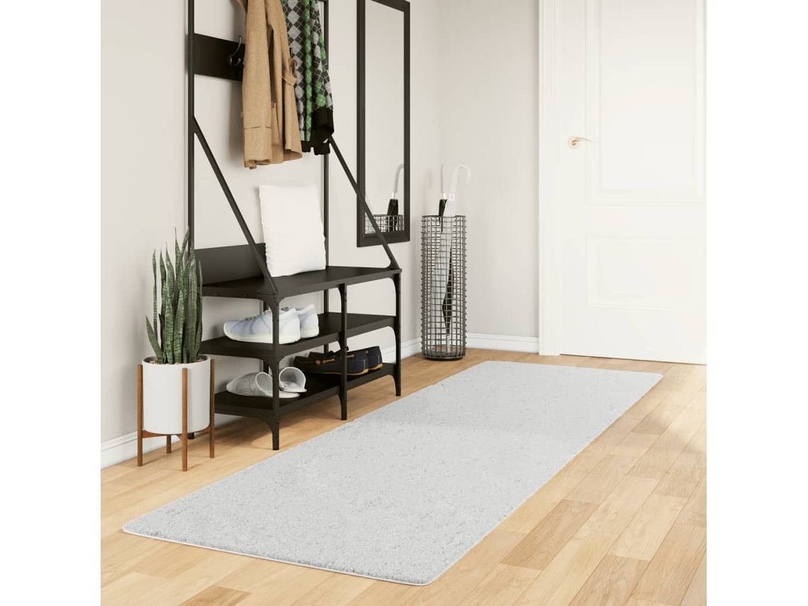 Vidaxl Tapete De Pelo Curto Oviedo 80x250 Cm Cinzento