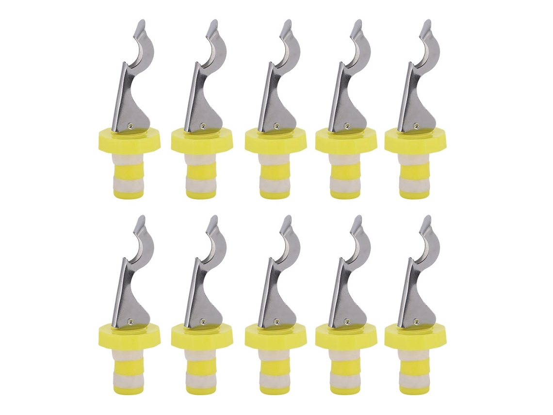 Eyf 10pcs Tampão de Garrafa de Vinho Selamento Hermético Inox Silicone Acessórios Cozinha