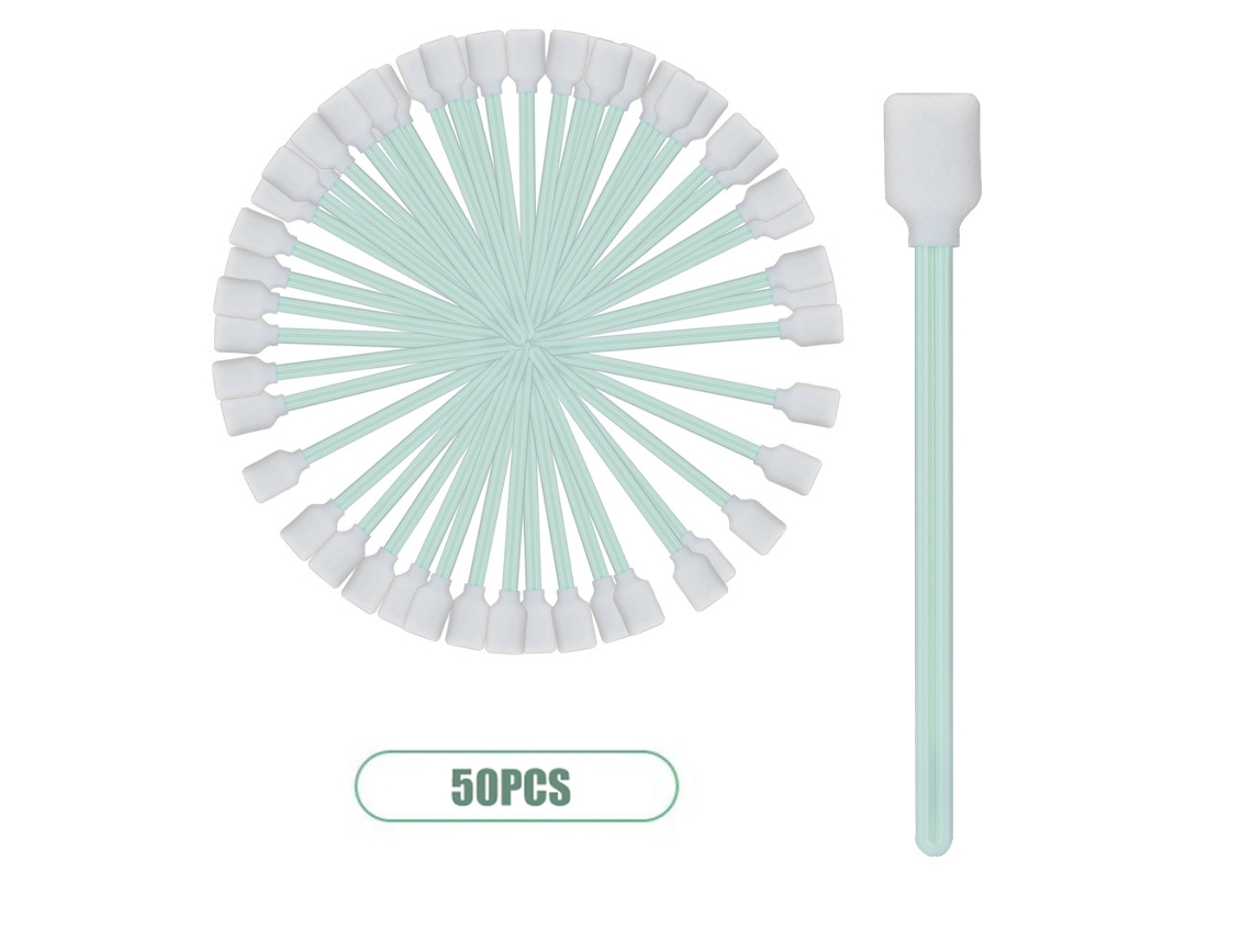 50 Hisopos De Limpeza De Espuma Antiestática Para Lente De Impressora E Disco
