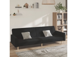Vidaxl Sofá-cama De 2 Lugares Tecido Preto