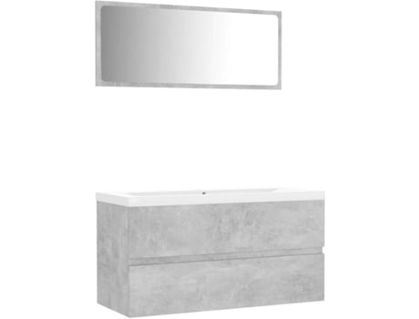 Conjunto de Móveis  3071607 (Cinzento - Aglomerado de Madeira - 90x38.5x45 cm)