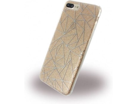 Capa em Silicone , Tribal, Apple iPhone 7 Plus, 8 Plus, Dourado, 160420